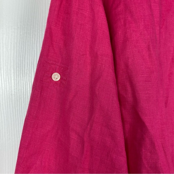 Lauren Ralph Lauren Linen Button-Down Shirt in Pink - Picture 6 of 6